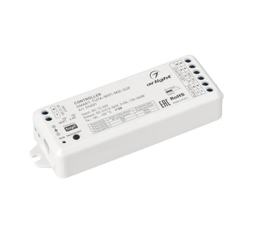 Контроллер SMART-TUYA-WIFI-MIX-SUF (12-36V, 2x5A, 2.4G) (Arlight, IP20 Пластик, 5 лет)  034501  Arlight