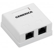 Розетка инф. настенная RJ45 кат. 5Е UTP 2 порта  CS2-1C5EU-22-G  GENERICA
