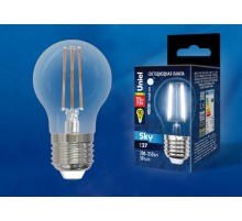 Лампа светодиодная LED-G45-11W/4000K/E27/CL PLS02WH LED. "шар", прозр.4000К Серия Sky  UL-00005179  Uniel