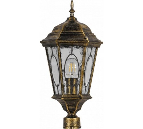 Светильник садово-парковый PL162 60W 230V E27 205*175*440мм черное золото (малый, на столб 0,41М) ДИАМЕТР ОСНОВАНИЯ 45 мм  11329  FERON