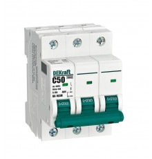 Выключатель автоматический без теплозащиты трехполюсный ВА-103М 3P 50А характеристика C 6кА  12525DEK  Dekraft