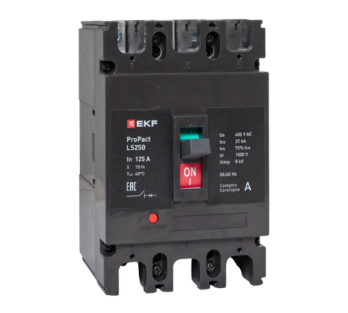 Выключатель автоматический LS250 25кА 3P 125А ProPact  mccb-250-25-3-125-ls  EKF