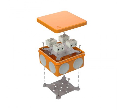 Коробка огнестойкая для о/п двухкомпонентная 60-0300-FR10.0-8 Е15-Е120 100х100х50 IP66  8p, 10.0 мм.кв. 60-0300-FR10.0-8  Промрукав