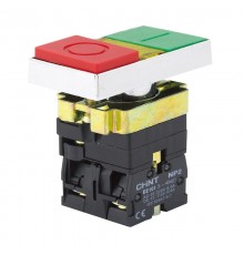 Двойная кнопка NP2-BW8465 белый корпус, 1НО+1НЗ, AC/DC230В (LED), IP40 (R)  574789  CHINT