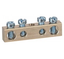 Шина  NO-122-12 PEN земля-ноль 6х9мм 4/1 латунная с креплениями по центру   Б0047226  ЭРА