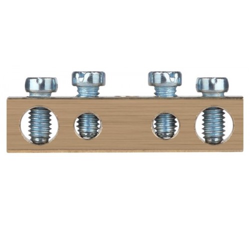 Шина  NO-122-12 PEN земля-ноль 6х9мм 4/1 латунная с креплениями по центру   Б0047226  ЭРА