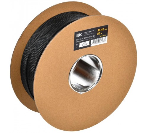 Оплетка кабельная 30-45мм полиэстер 50м черная   UBS10-PL-3045-050-K02  IEK