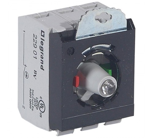 Комплектующий блок для кнопок - Osmoz - для компл. - с подсветкой - под винт - 24В~/= - НО+НЗ - красный - 3 поста  023004  Legrand