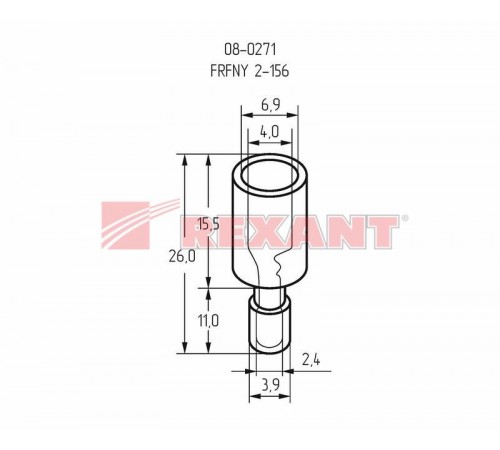 Разъем штекерный полностью изолированный гнездо 4 мм 1.5-2.5 мм (РШПи-м 2.5-4/РШИм 2-5-4) красный  08-0271  REXANT