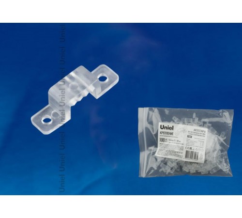 Крепление для LED ленты 220В 10x7мм прозрачный UCC-K10 CLEAR 100 POLYBAG 100 шт/упак  UL-00000866  Uniel