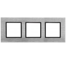14-5203-41 Рамка на 3 поста, металл, Эра Elegance, сталь+антр  Б0034557  ЭРА