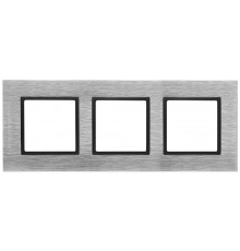 14-5203-41 Рамка на 3 поста, металл, Эра Elegance, сталь+антр  Б0034557  ЭРА