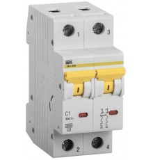 Выключатель автоматический двухполюсный ВА47-60M 2Р 1А 6кА С KARAT  MVA31-2-001-C  IEK