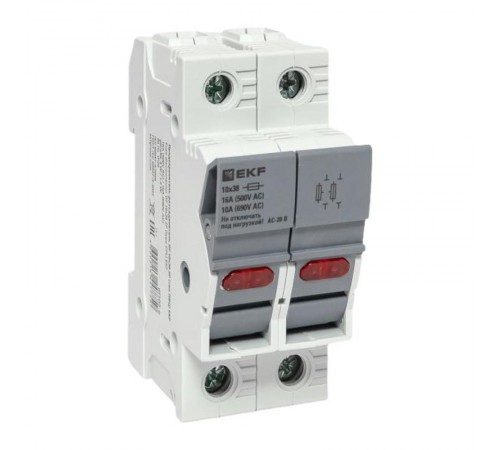 Предохранитель-разъединитель DF 10х38 2Р (тип ПВЦ)   df102-e  EKF