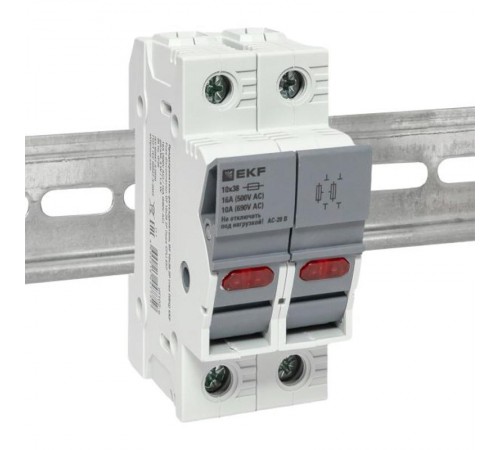 Предохранитель-разъединитель DF 10х38 2Р (тип ПВЦ)   df102-e  EKF