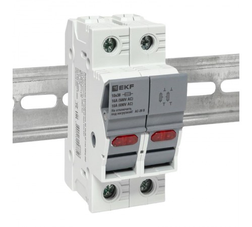 Предохранитель-разъединитель DF 10х38 2Р (тип ПВЦ)   df102-e  EKF