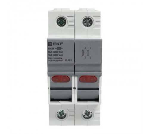 Предохранитель-разъединитель DF 10х38 2Р (тип ПВЦ)   df102-e  EKF