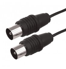 ВЧ кабель ТВ штекер - ТВ штекер, длина 5 метров, черный  17-5024  REXANT