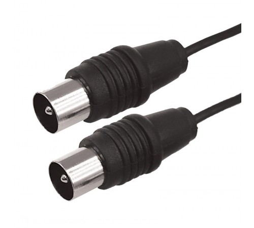 ВЧ кабель ТВ штекер - ТВ штекер, длина 5 метров, черный  17-5024  REXANT