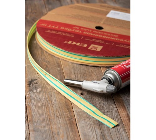 Термоусаживаемая трубка ТУТ нг 18/9 жел-зел рулон PROxima  tut-18-yg  EKF