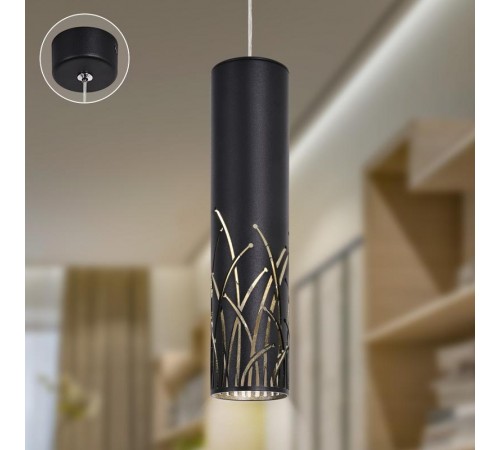 Светильник подвесной (подвес)  PL25 BK MR16 GU10 потолочный цилиндр черный  Б0061364  ЭРА