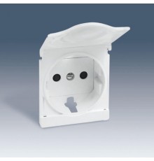 Simon 82 Накладка с защитными шторками и крышкой на розетку с заземляющим контактом, S82C, алюминий  82090-53  Simon