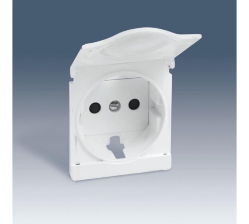 Simon 82 Накладка с защитными шторками и крышкой на розетку с заземляющим контактом, S82C, слоновая кость  82090-51  Simon