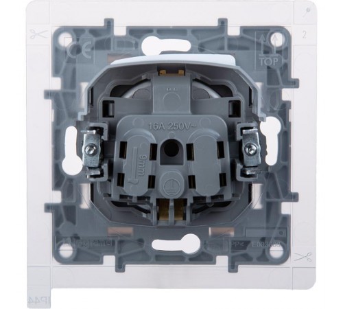 Розетка с заземлением IP44 - Legrand Etika - со шторками с защитной крышкой 16А 250В безвинтовые зажимы - алюминий  672426  Legrand