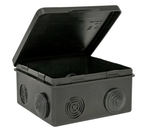 Коробка распределительная КМР-030-014 с крышкой (100х100х50), 8 мембр. вводов чёрная IP54  plc-kmr-030-014-b  EKF