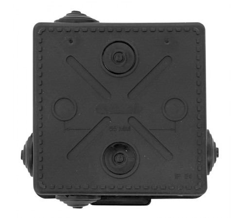 Коробка распределительная КМР-030-014 с крышкой (100х100х50), 8 мембр. вводов чёрная IP54  plc-kmr-030-014-b  EKF