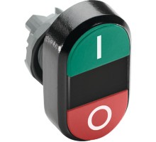 Кнопка двойная MPD2-11B (зеленая/красная) непрозрачная черная ли нза с текстом (I/O)  1SFA611131R1106  ABB