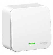 Blanca Белый О/У с изолирующей пластиной Выключатель 1-клавишный с подсветкой 10А, 250B  BLNVA101111  SE