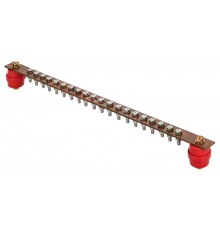 Шина заземл. гл. 483х25х3мм на 20 подкл. медь  ZGB10-50-020-483  IEK