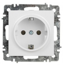 Розетка Intro Accent 6-202-01 2P+E Schuko, 16А-250В, IP20, СУ, AL/CU, белый   Б0063678  Intro