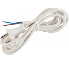 UX-2x0,75-1,5m-W Шнур питания с вилкой б/з ПВС 2x0,75 1,5м белый (50/2100)  Б0048680  ЭРА