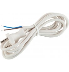UX-2x0,75-1,5m-W Шнур питания с вилкой б/з ПВС 2x0,75 1,5м белый (50/2100)  Б0048680  ЭРА