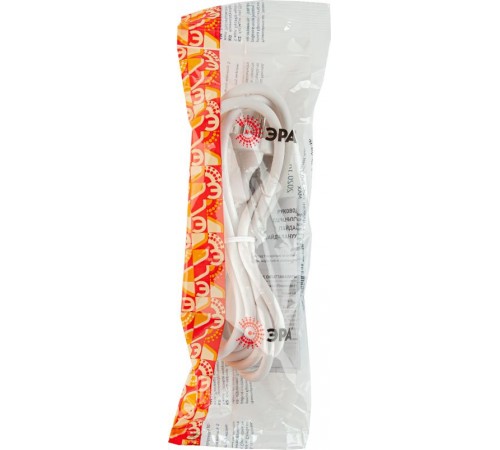 UX-2x0,75-1,5m-W Шнур питания с вилкой б/з ПВС 2x0,75 1,5м белый (50/2100)  Б0048680  ЭРА