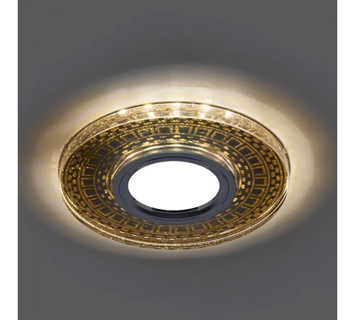 Светильник точечный встраиваемый под лампу, с подсветкой CD981 15LED*2835 SMD 4000K, MR16 50W G5.3, прозрач., золото (он же BS-CD981)  32438  FERON