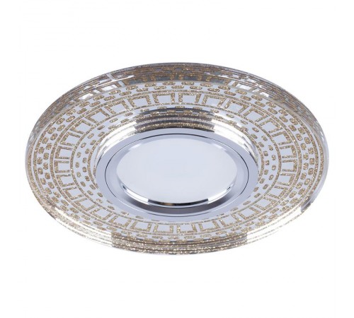 Светильник точечный встраиваемый под лампу, с подсветкой CD981 15LED*2835 SMD 4000K, MR16 50W G5.3, прозрач., золото (он же BS-CD981)  32438  FERON