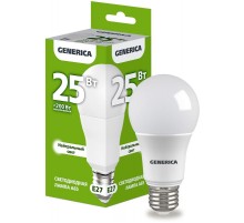 Лампа светодиодная A65 груша 25Вт 230В 4000К E27   LL-A65-25-230-40-E27-G  GENERICA