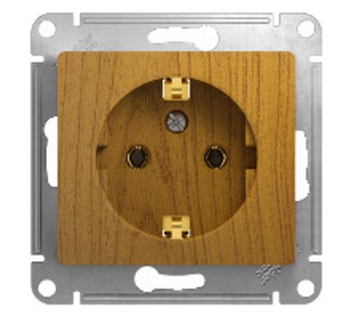 Glossa Дерево Дуб Розетка с заземлением  GSL000543  SE