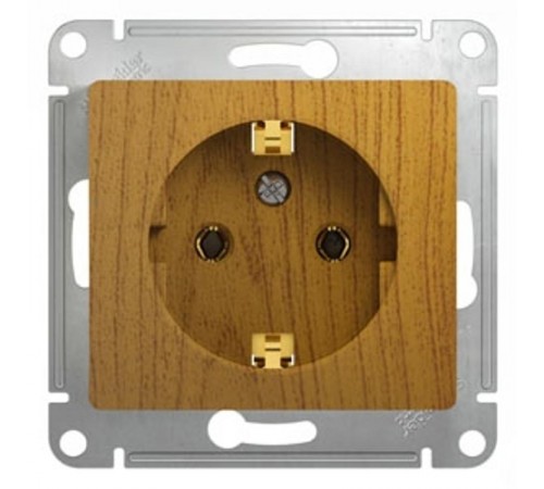 Glossa Дерево Дуб Розетка с заземлением  GSL000543  SE