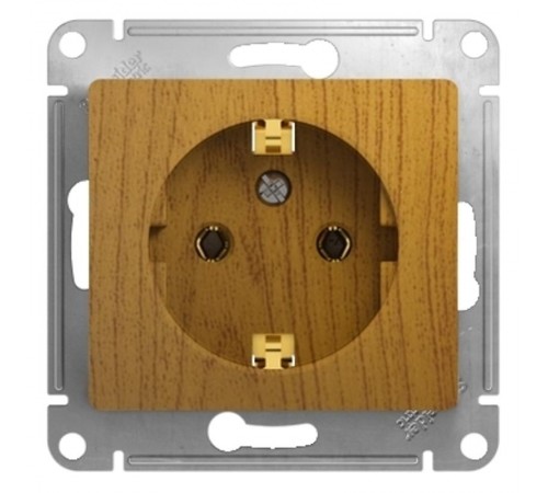 Glossa Дерево Дуб Розетка с заземлением  GSL000543  SE