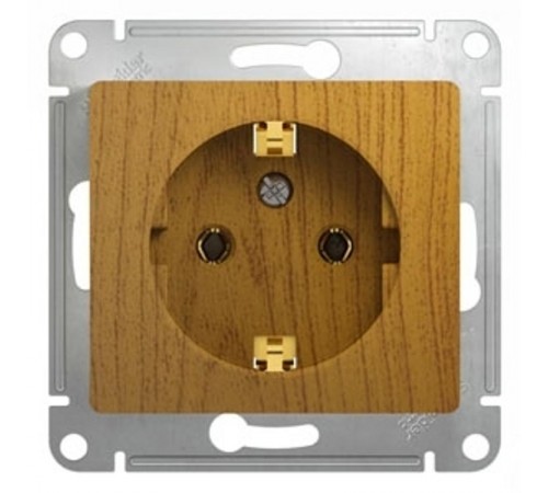 Glossa Дерево Дуб Розетка с заземлением  GSL000543  SE