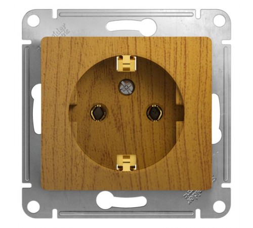 Glossa Дерево Дуб Розетка с заземлением  GSL000543  SE