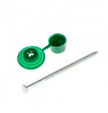 Гвозди кровельные для ондулина 70 мм, шляпка зеленая (100 шт) - пакет ( 0,52501 кг)  151917  Tech-KREP