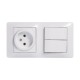 Glossa Белый Блок: Розетка и 2-кл. Выключатель  GSL000172  SE
