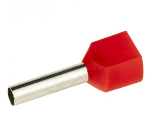 Наконечник-гильза двойная с изолир.фланцем 10 кв.мм  красный (НШВИ2)  IFD2-10-14RD  DKC
