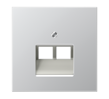 Крышка для двойных телефонных и компьютерных розеток (UAE), фиксация винтом; металл; алюминий; Aluminium  AL2969-2UA  Jung