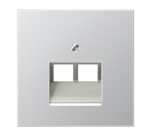 Крышка для двойных телефонных и компьютерных розеток (UAE), фиксация винтом; металл; алюминий; Aluminium  AL2969-2UA  Jung